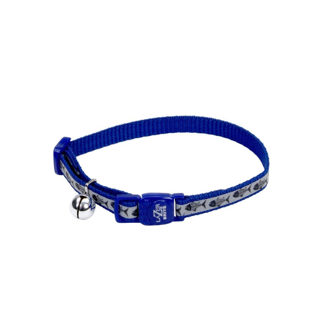 Coastal Lazer Bright Reflective Breakaway Cat Collar with Bell - L:8-12 X W:3/8 Inch Purple Animal Print