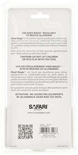 Coastal Safari Shed Magic Grooming Dog Deshedder for Short to Medium Hair