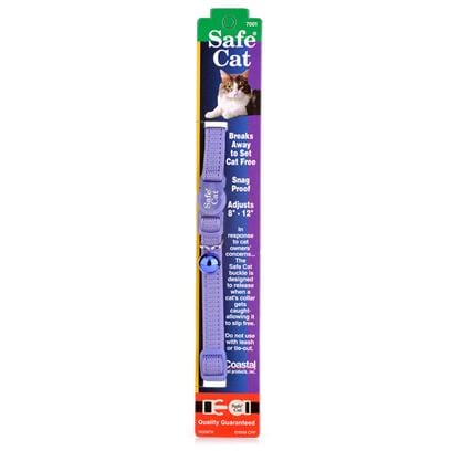 Coastal Safe Cat Breakaway Nylon Cat Collar with Bells - L:8-12 X W:3/8 Inch Sunset Orange