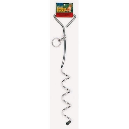 Coastal Spiral Stake Heavy Duty Tie Out Stake - Silver - 17 Inch Default Title