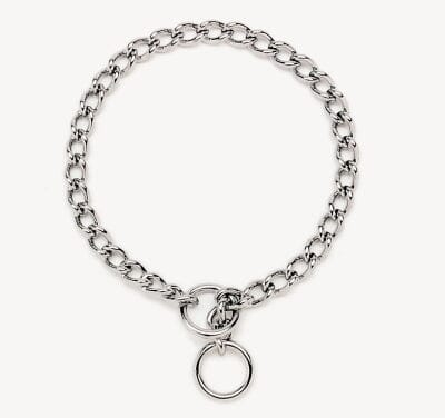 Coastal Titan Extra-Heavy Metal Choke Training Dog Collar - Chrome L:22 X W:3/4 Inch
