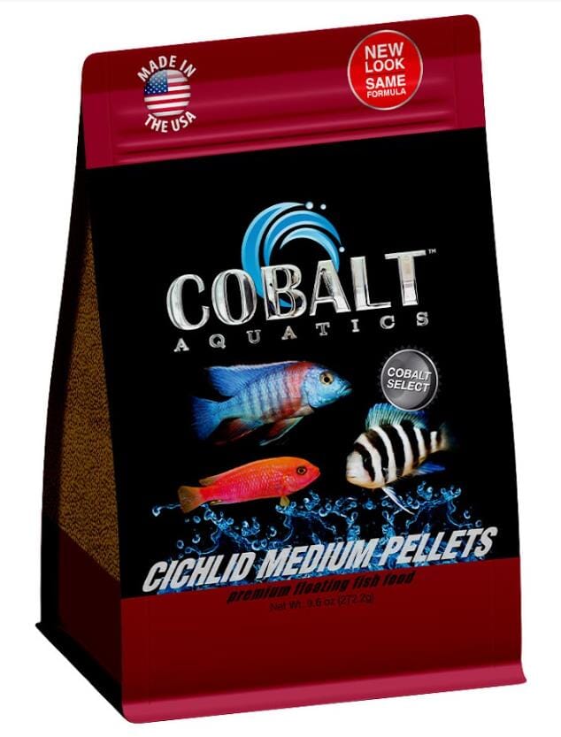 Cobalt Aquatics Cichlid Fish Food Pellets - Medium - 9.6 Oz  