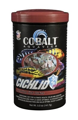 Cobalt Aquatics Cichlid Premium Freeze-Dried Fish Food Flakes with Probiotics 5 Ounce