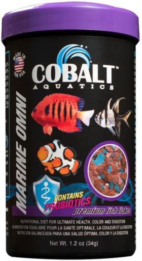 Cobalt Aquatics Marine Omni Salwater Flakes Fish Food - 1.2 Oz  