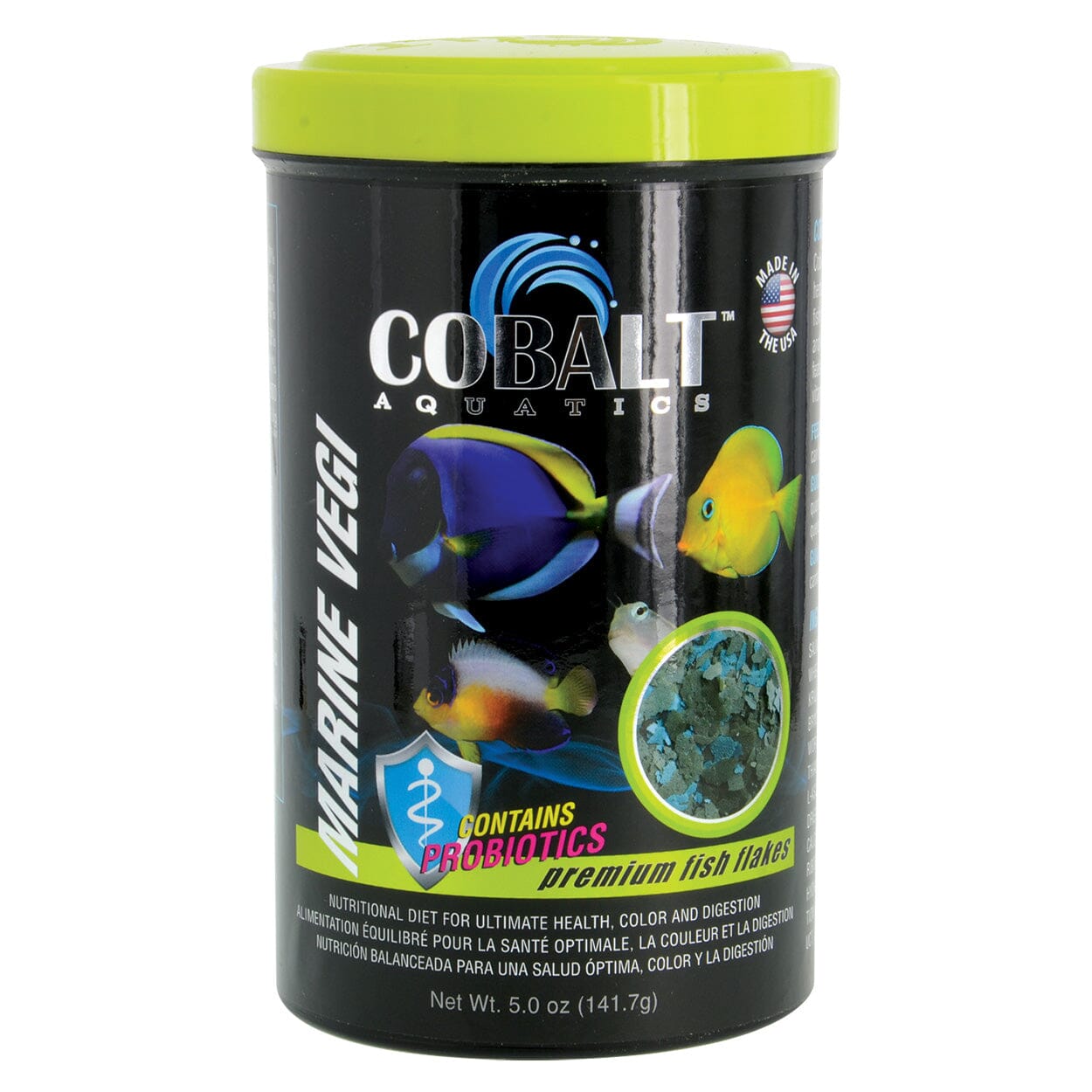 Cobalt Aquatics Marine Vegi Premium Freeze-Dried Saltwater Fish Food Flakes 5 Ounce