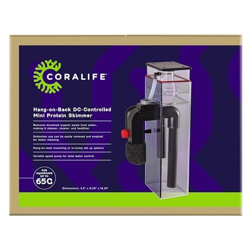 Coralife Hang On Back DC-Controlled Mini Aquarium Protein Skimmer - Up to 65 Gallon Aquarium Default Title