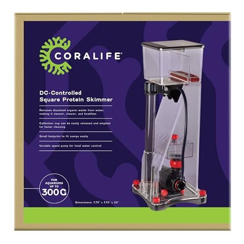 Coralife Square Shaped DC-Controlled Aquarium Protein Skimmer - Up to 300 Gallon Aquarium Default Title