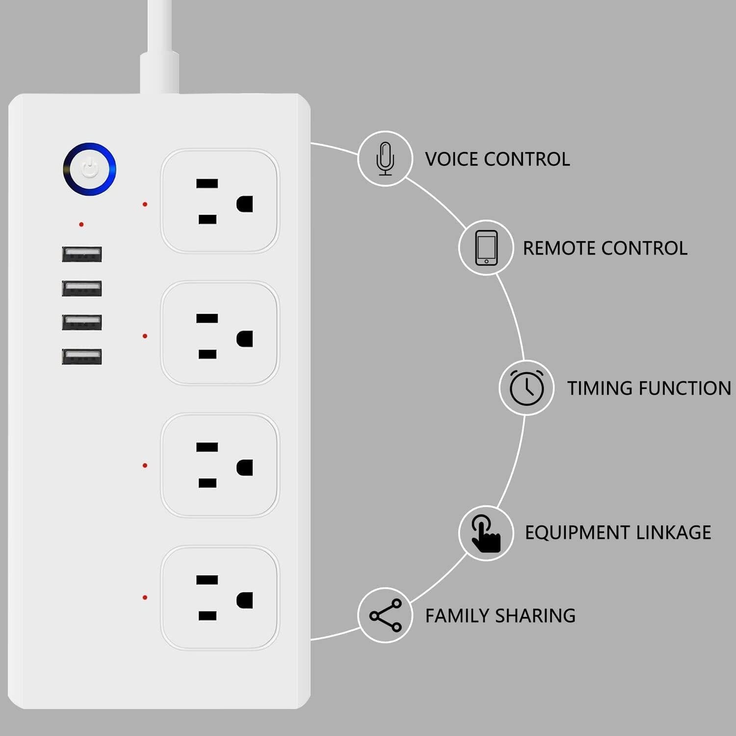 Coralvue Hydros 4 Outlet WIFI Enabled AC Power Strip  