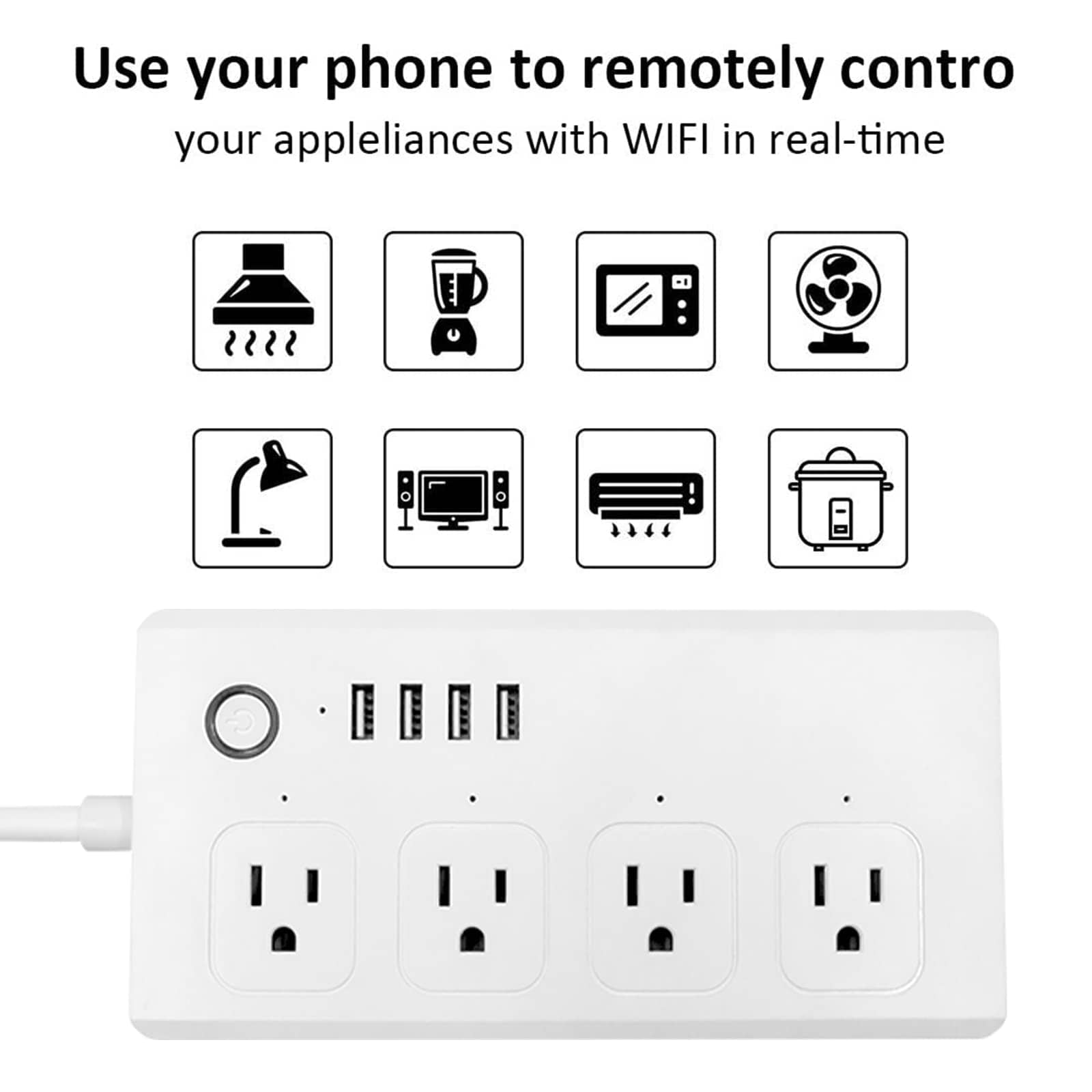 Coralvue Hydros 4 Outlet WIFI Enabled AC Power Strip  