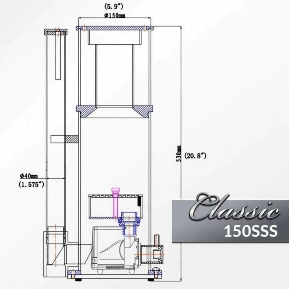 Coralvue Octopus Classics 150-SSS Aquarium Protein Skimmer  