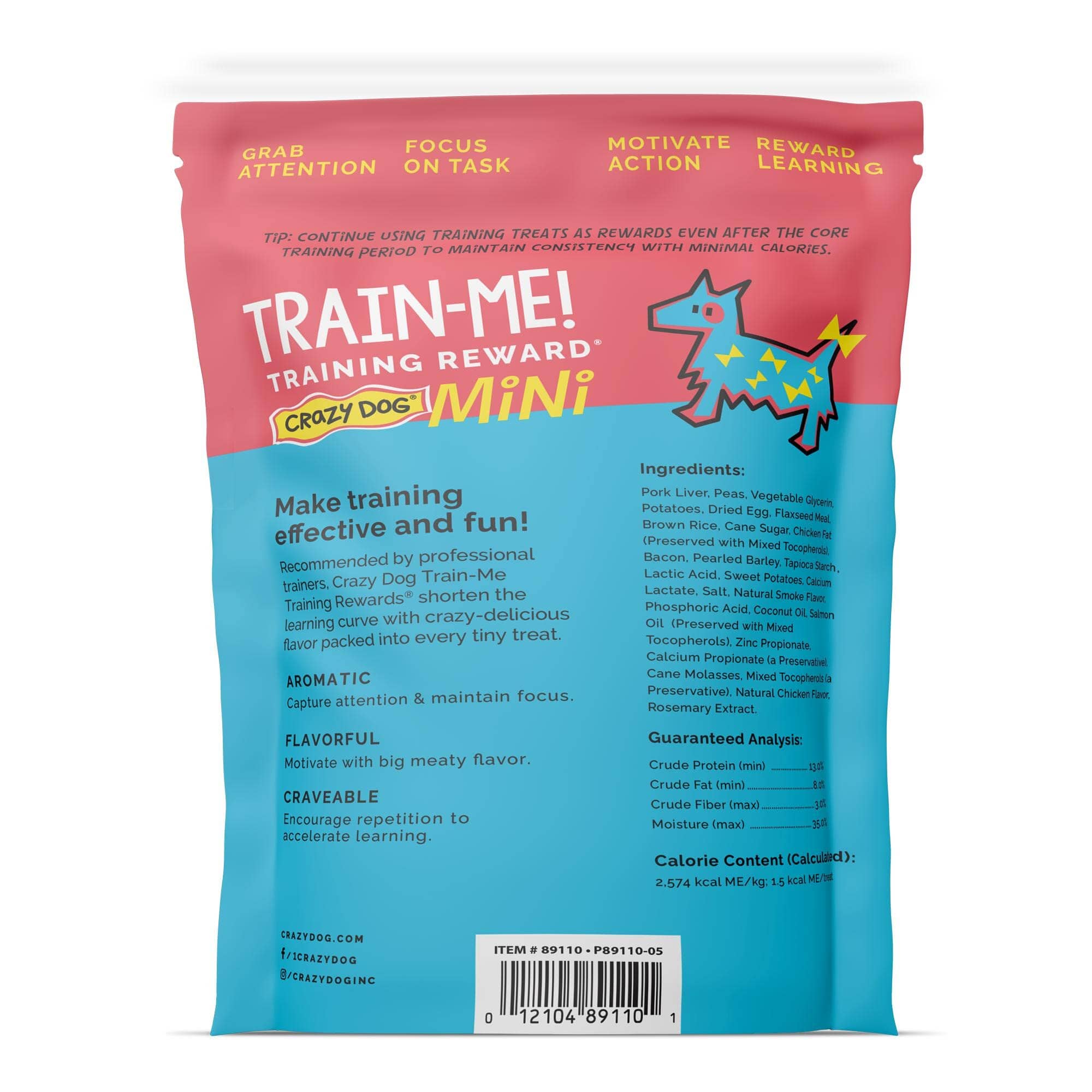 Crazy Dog Train Me Bacon Crunchy Dog Treats - Mini - 10 Oz  