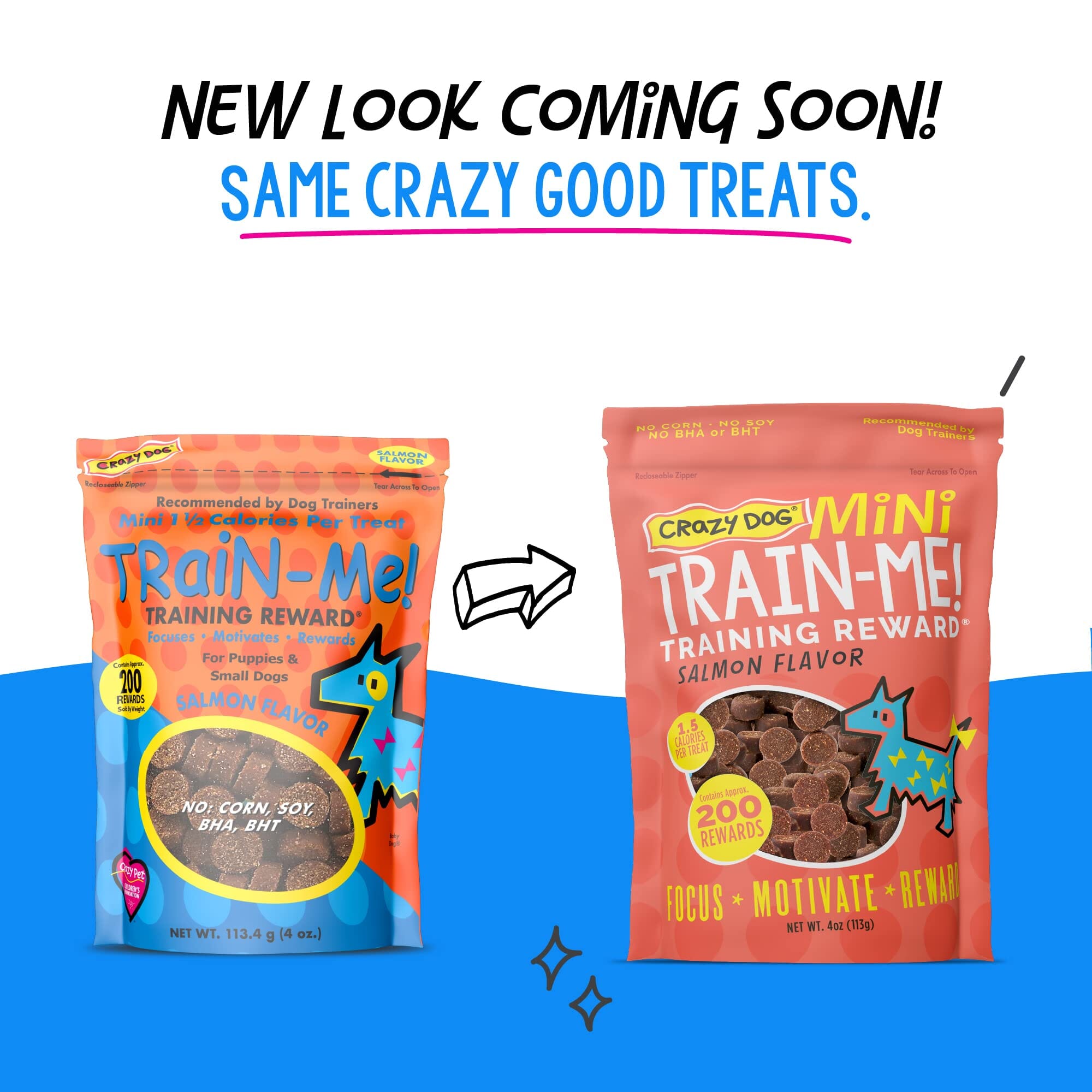 Crazy Dog Train Me Salmon Soft and Chewy Dog Treats - Mini - 4 Oz  