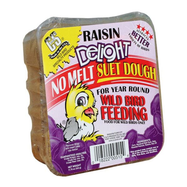 C&S Delight No Melt Suet Dough Wild Bird Food - Raisin - 11.75 Oz