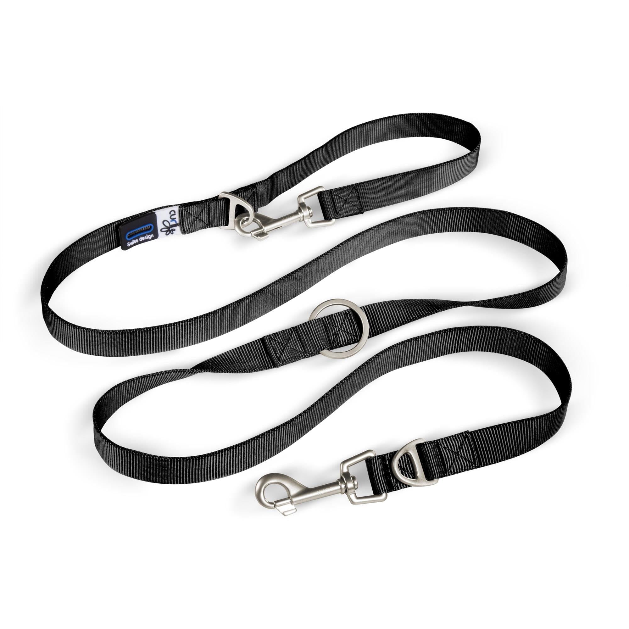 Curli Adjustable Nylon Dog Leash - Black - Large  