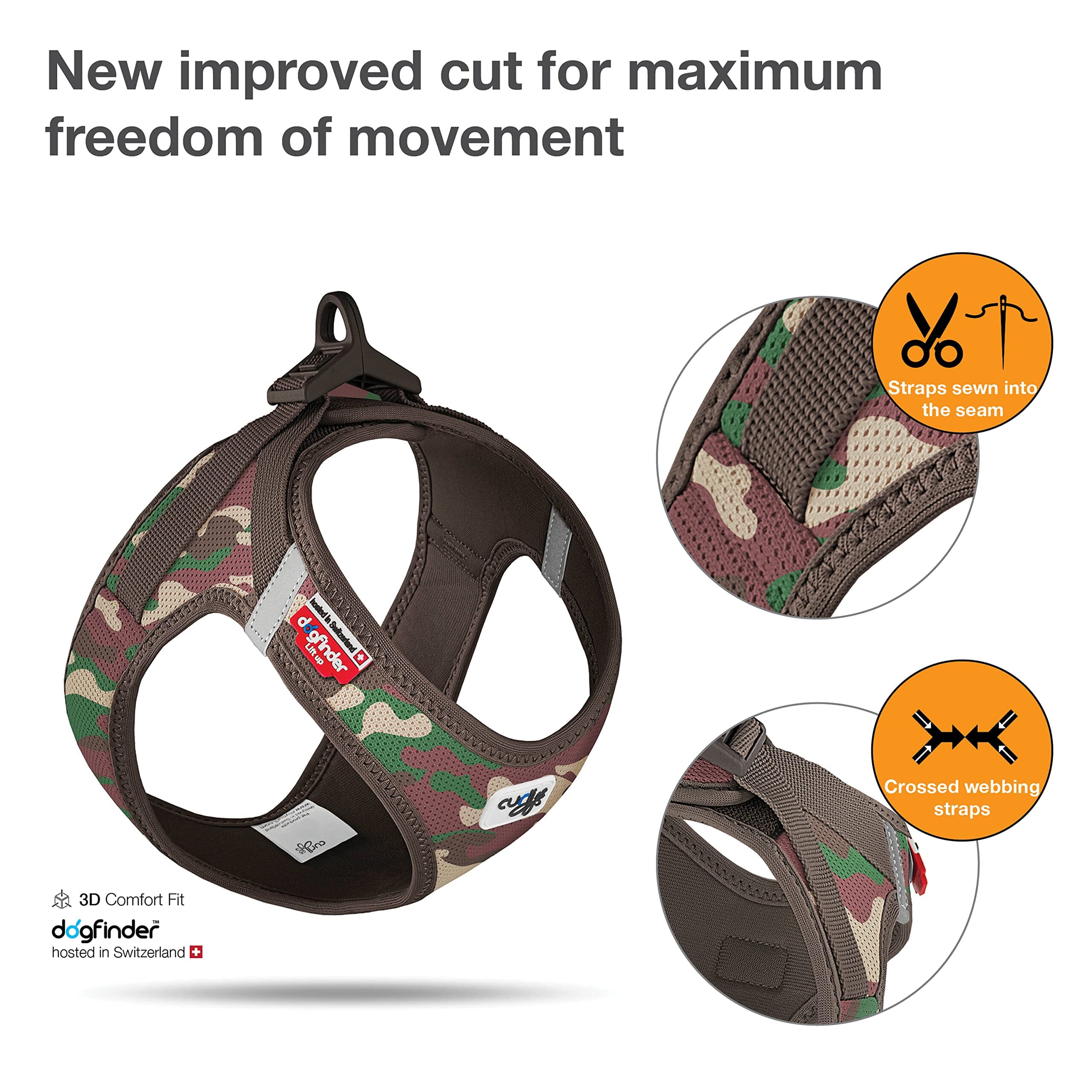 Curli Clasp Mesh Vest Dog Harness - Camo - Extra Small  