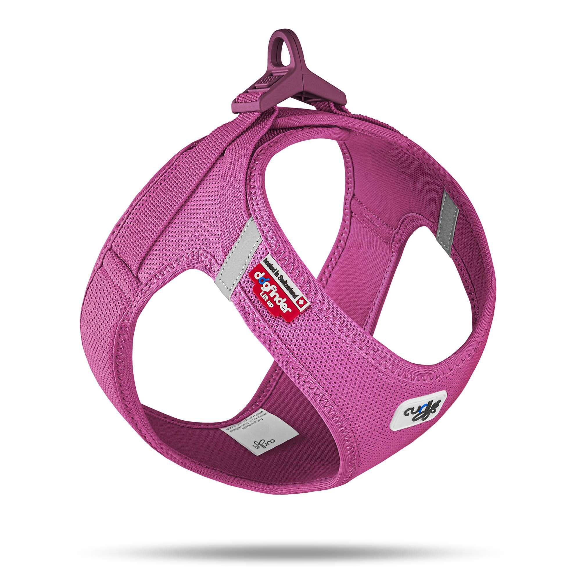 Curli Clasp Mesh Vest Dog Harness - Fuschsia - Medium  