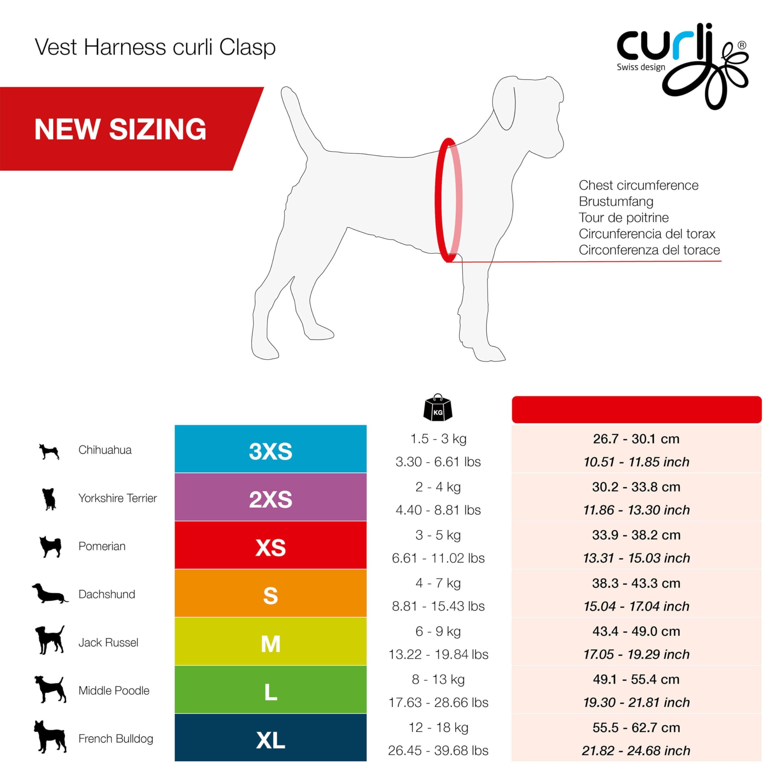 Curli Clasp Mesh Vest Dog Harness - Red - Large  