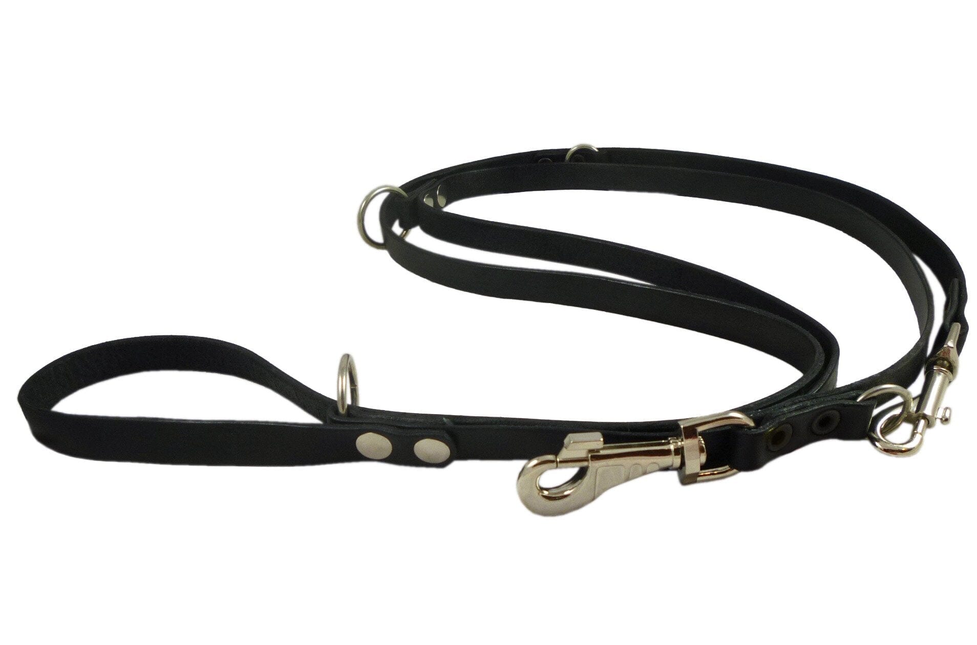 Curli Leather Adjustable Dog Leash - Black - Large  