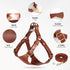 Curli Leather Dog Harness - Brown - Medium  