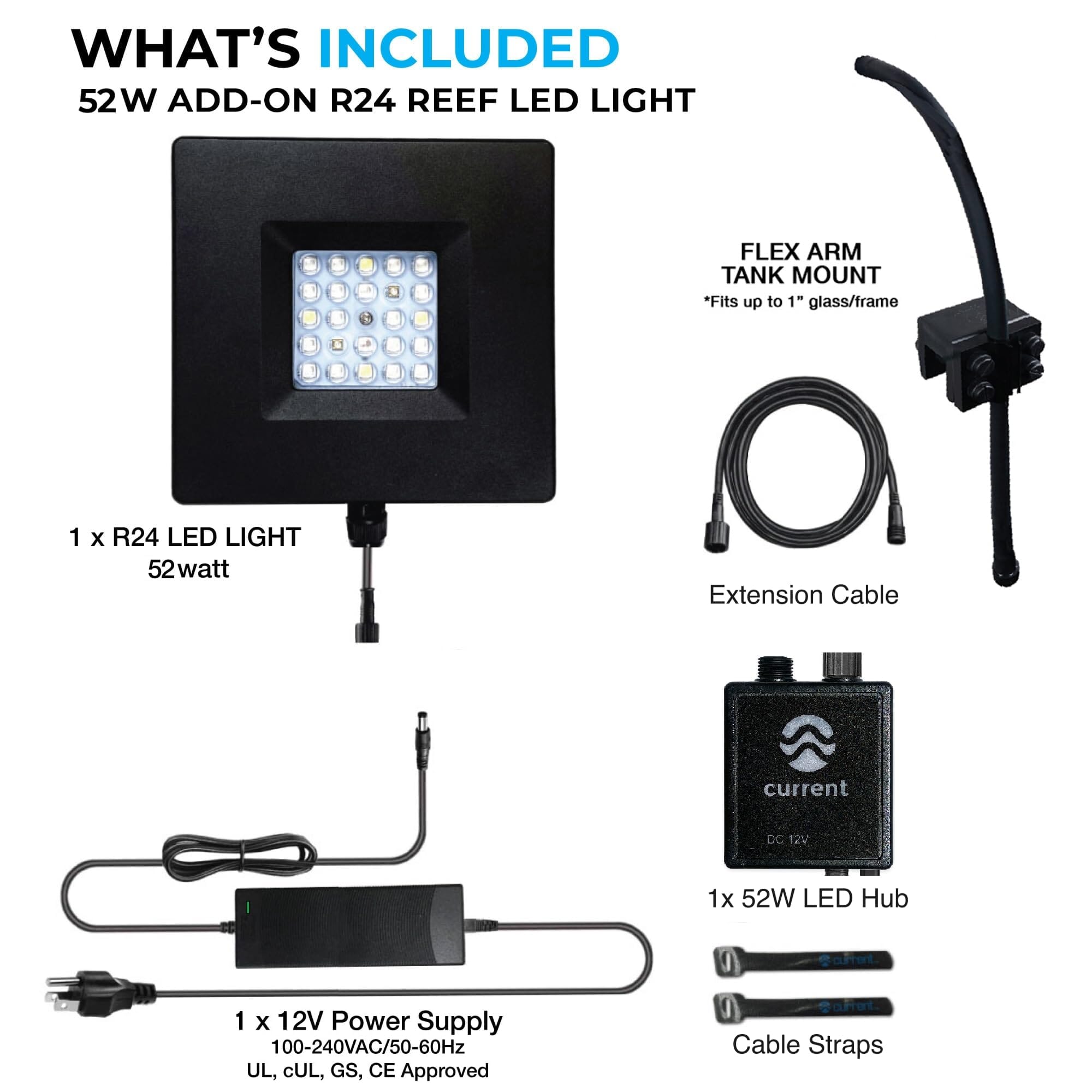 Current USA Orbit R24 Add-on LED Reef Light with LOOP Bluetooth Hub - Black  