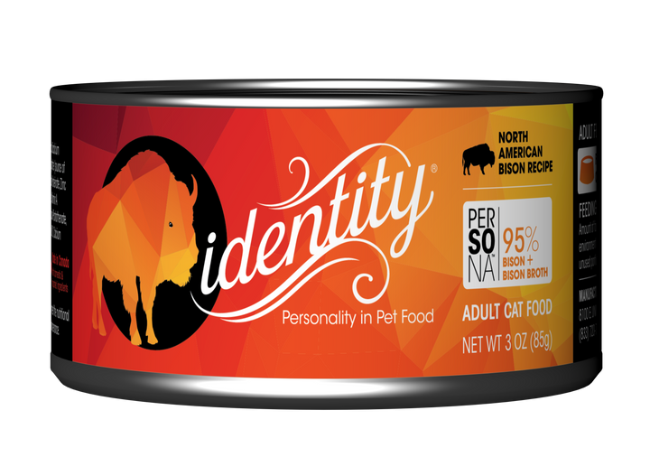 Identity Persona Free-Range North American Bison Adult Canned Cat Food - 3 Oz - Case of 24