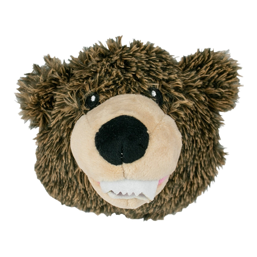 Tall Tails 2-in-1 Grizzly Head Plush and Squeak Fetch Dog Toy - 4 Inch