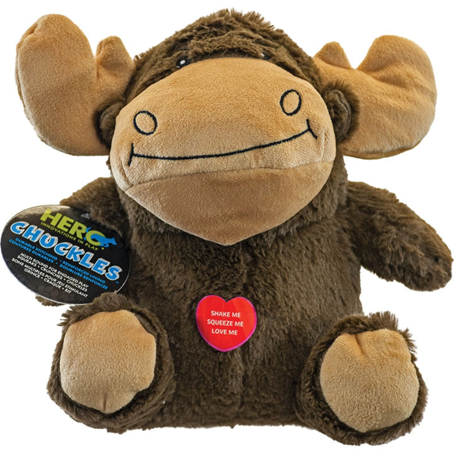 Hero Chuckles 2.0 Multi-Sound Making Moose Plush Dog Toy - Brown - Large