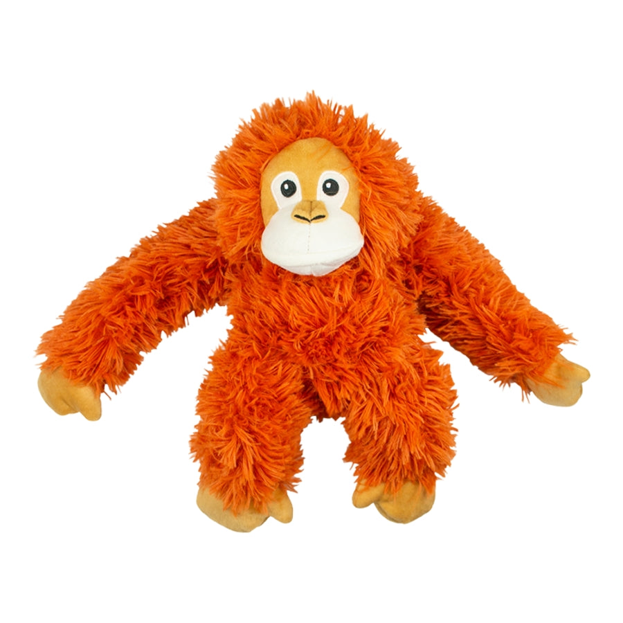 Tall Tails Rope Inner Structured Orangutan Squeak and Crinkle Plush Dog Toy - 14 Inches