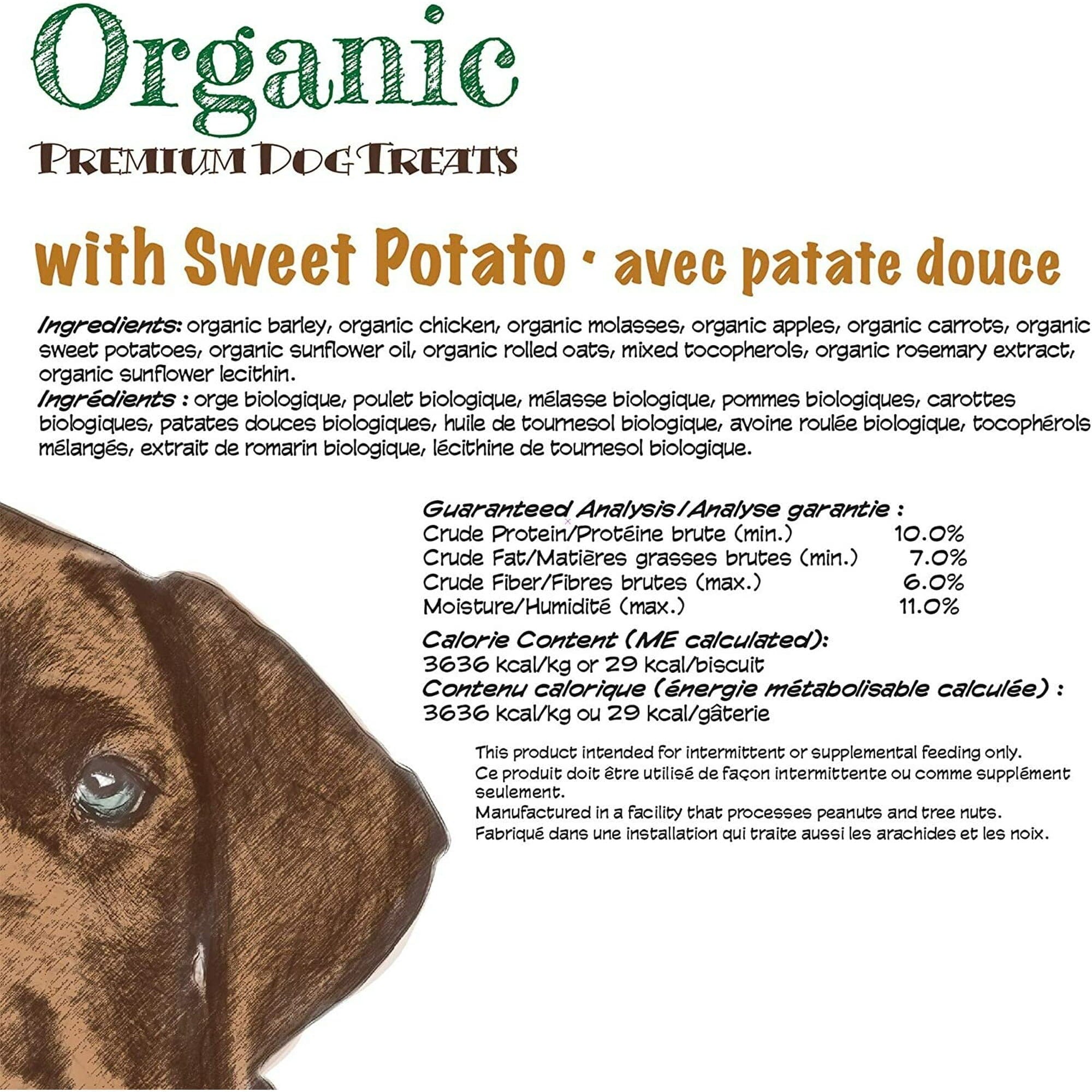Darford Organic Premium Oven-Baked Circles Chicken and Sweet Potato Crunchy Dog Treats - 12 Lbs