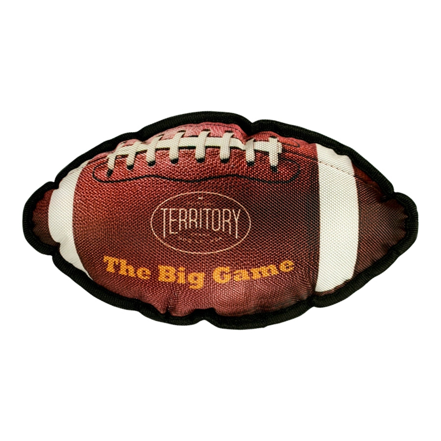 Territory Big Game Football Plush Nylon Fetch and Squeak Plush Dog Toy -  11 Inches