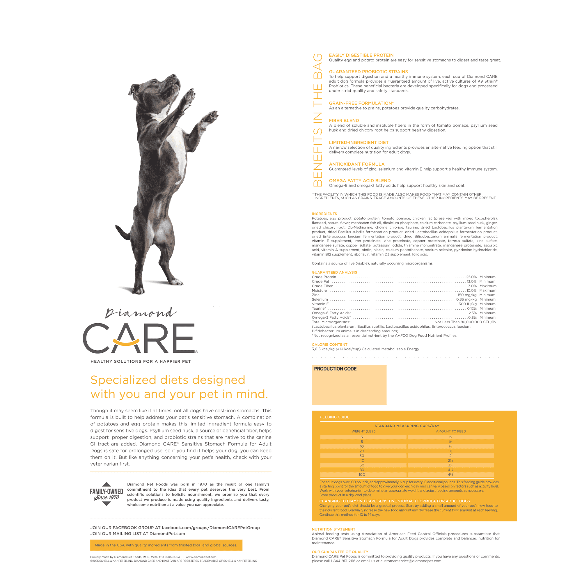 Diamond Care Adult Sensitive Stomach Formula Dry Dog Food