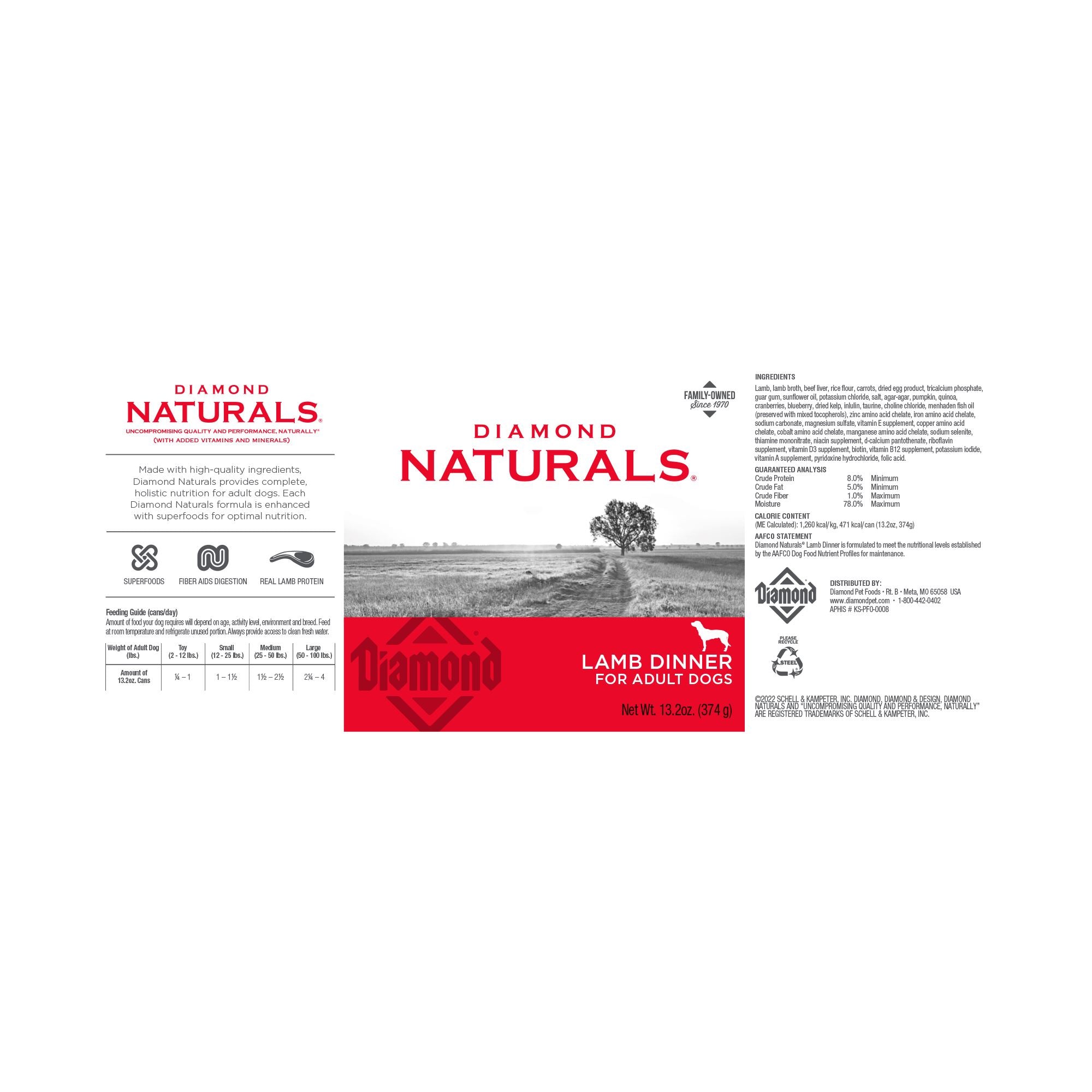 Diamond Naturals Lamb Dinner All Life Stages Canned Dog Food