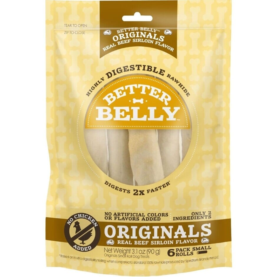Dingo Better Belly Originals Rolls Natural Dog Chews - Beef Sirloin - Small - 6 Pack