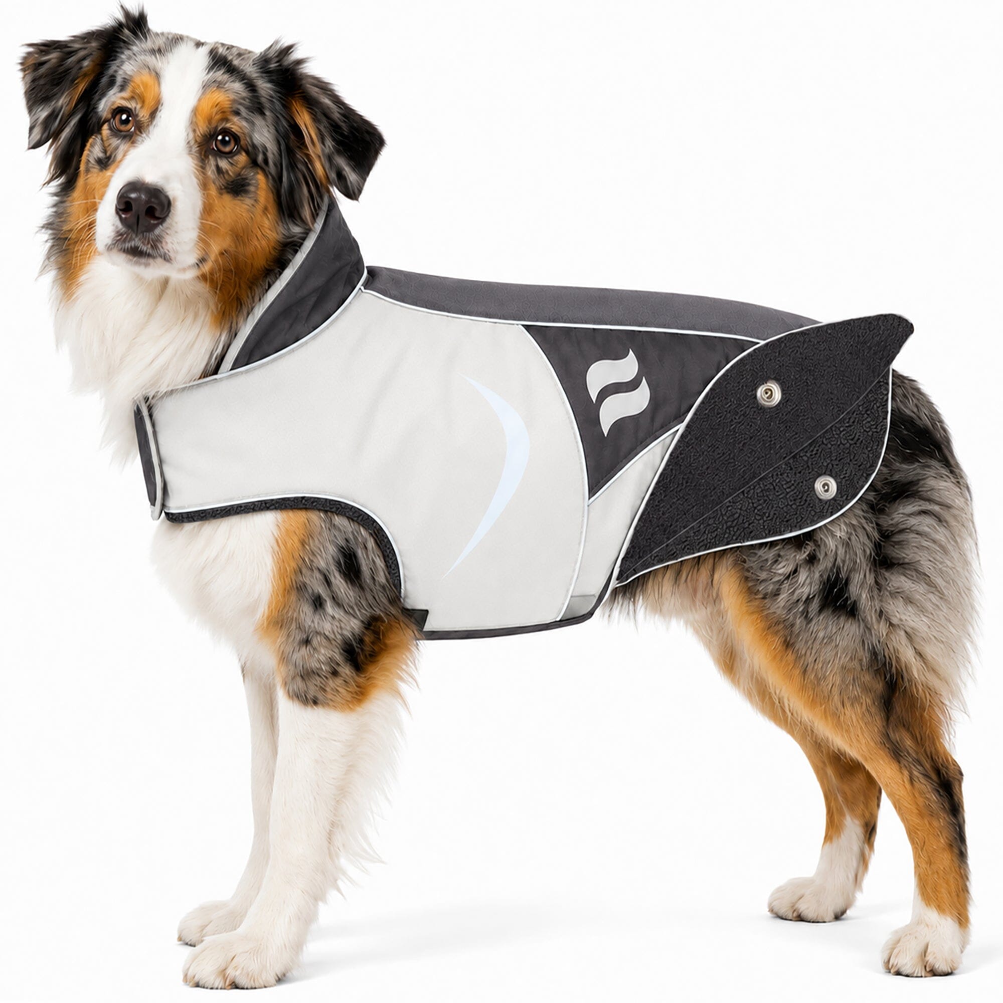 Dog Helios ® Lotus-Rusher 2-in-1 Dual-Removable Layered Performance Dog Jacket X-Small Grey, Black