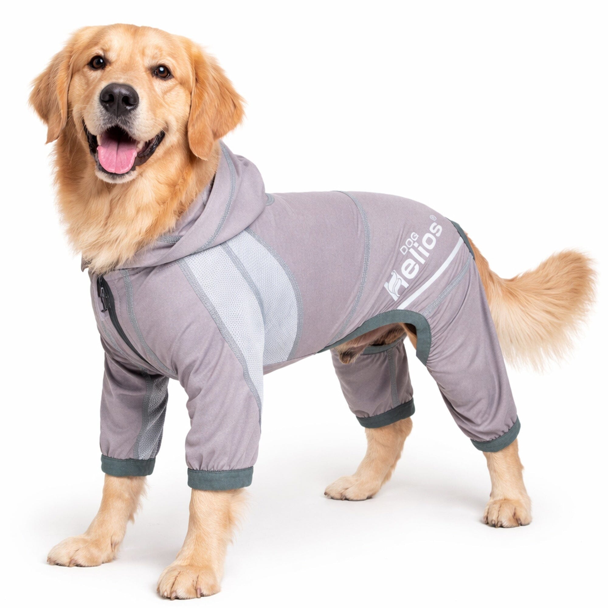 Dog Helios ® 'Namastail' Lightweight 4-Way-Stretch Yoga Performance Dog Tracksuit Hoodie X-Small Grey