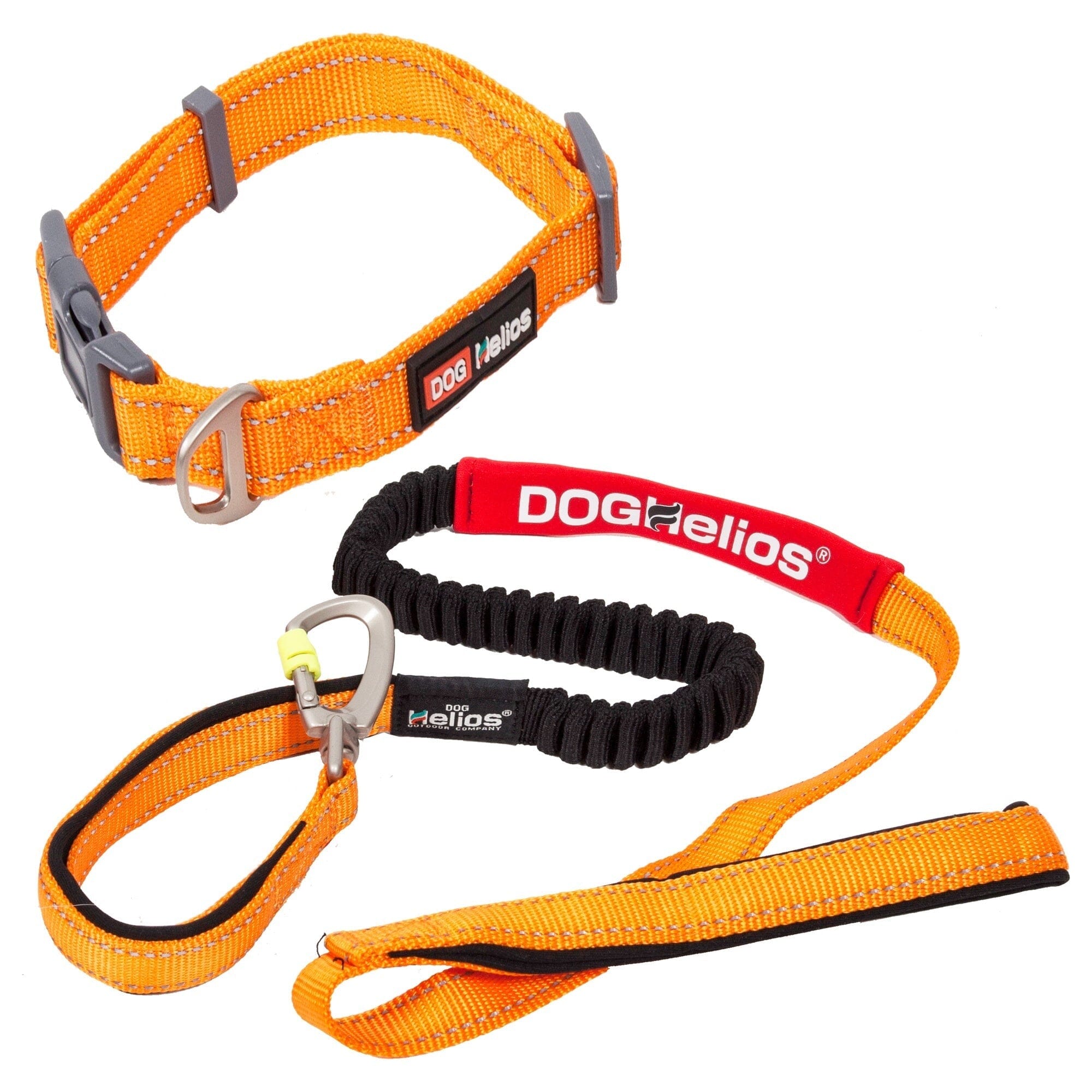 Dog Helios ® 'Neo-Indestructible' 2-in-1 Accordion Dog Collar and Leash Large Orange
