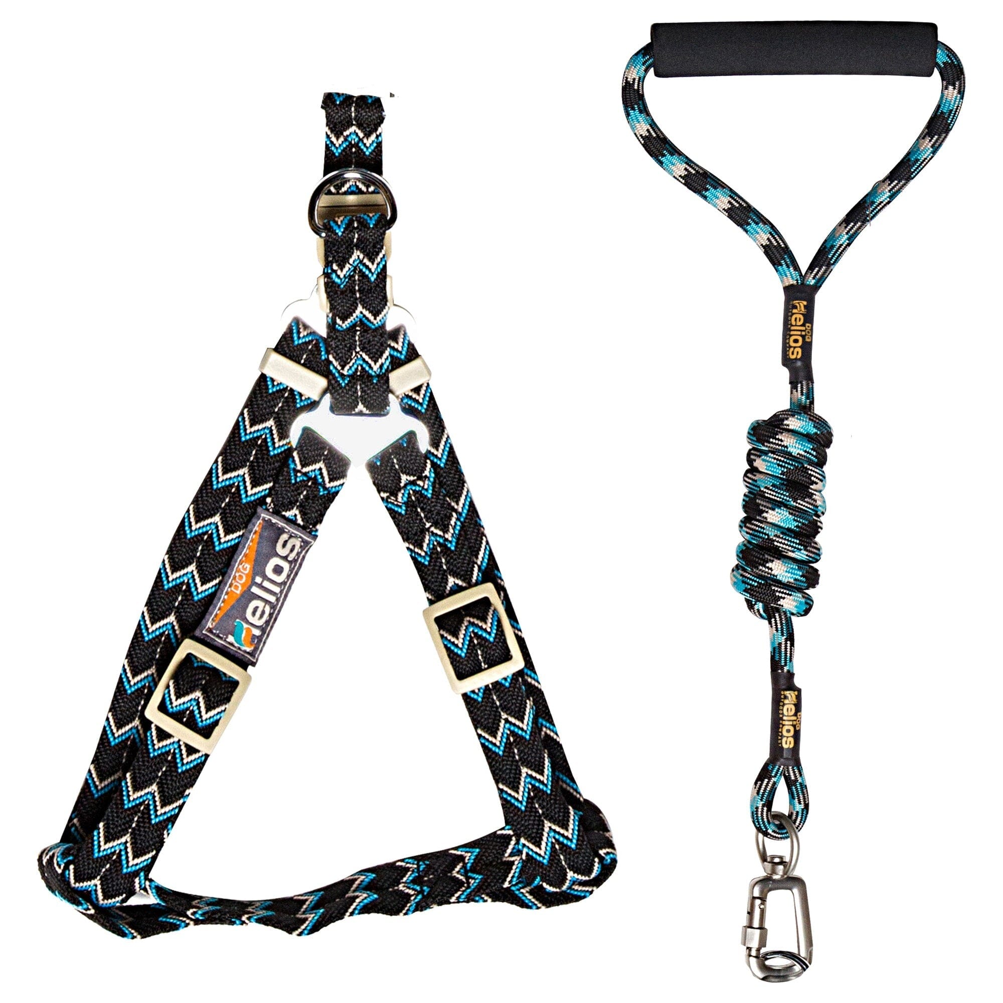Dog Helios 'Surfside' Adjustable Dog Harness and Leash Small Black
