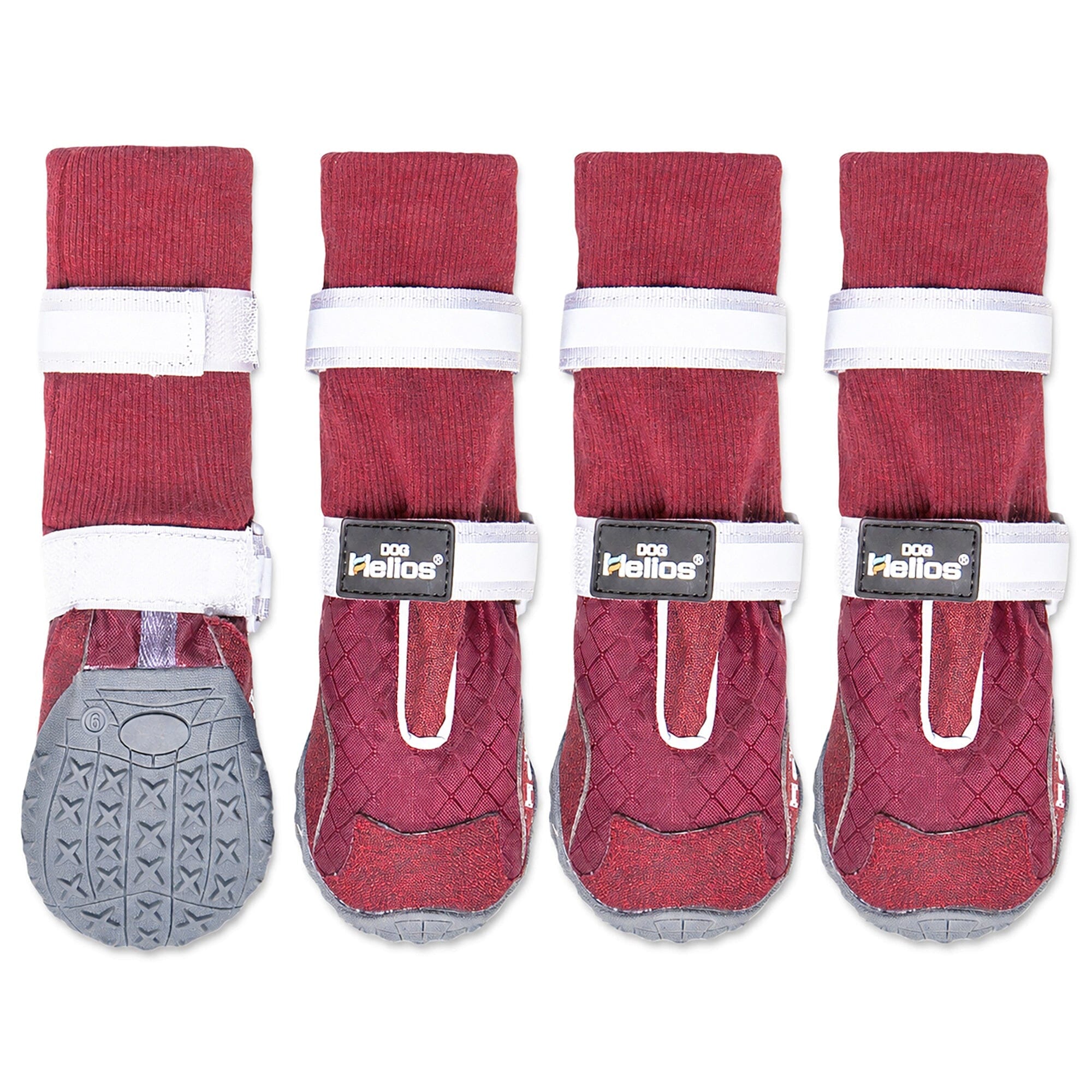 Dog Helios 'Traverse' Premium Grip High-Ankle Outdoor Dog Boots - Set Of 4 X-Small Red