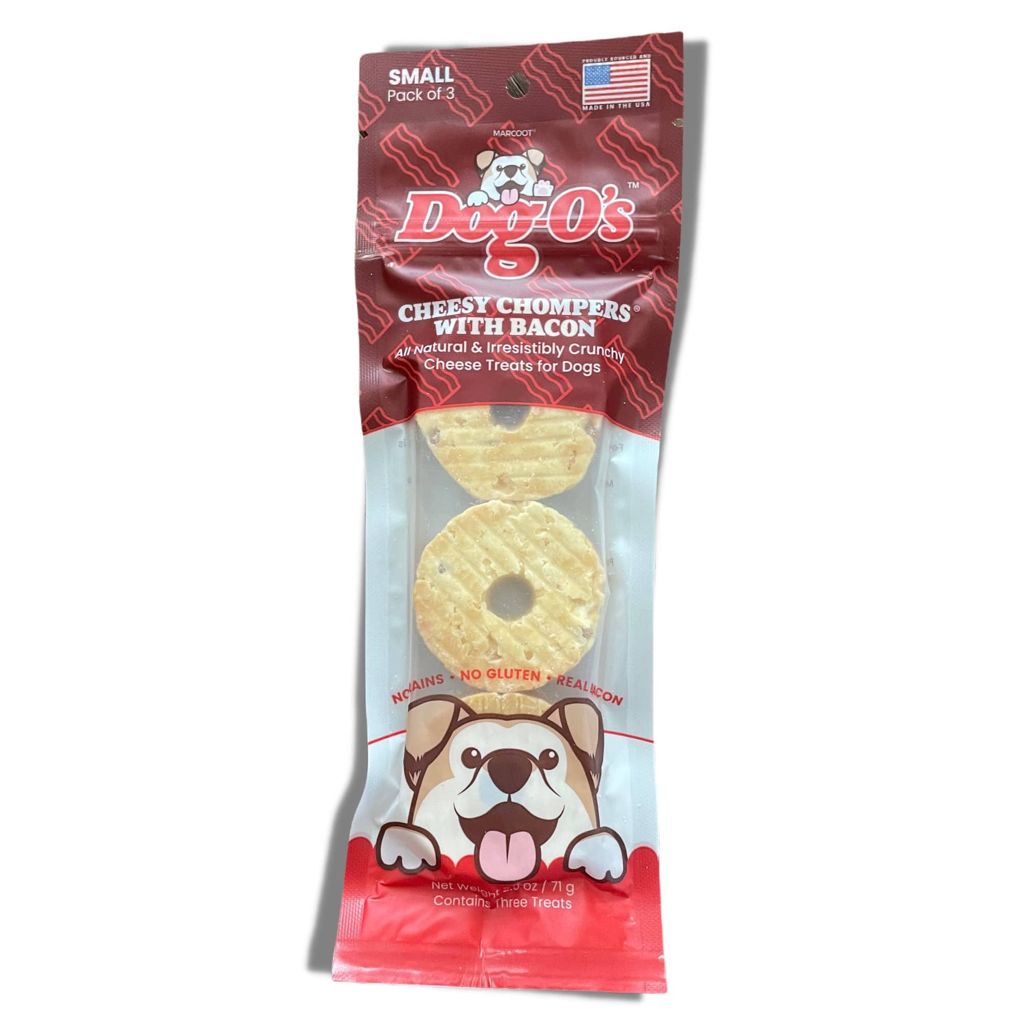 Dog-O's Cheese Chompers with Bacon Crunchy Dog Treats Small - 2.5 Oz 