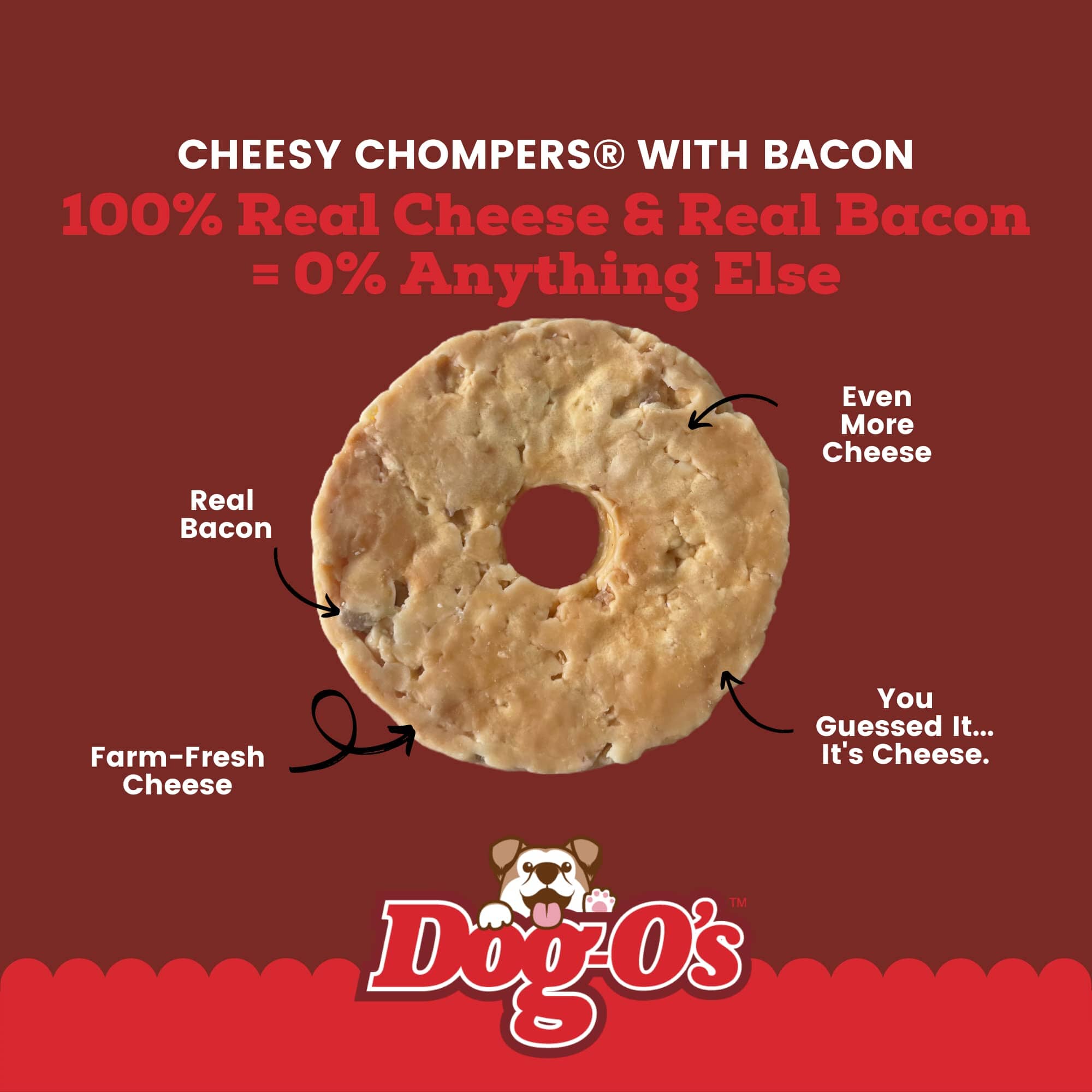 Dog-O's Cheese Chompers with Bacon Crunchy Dog Treats  