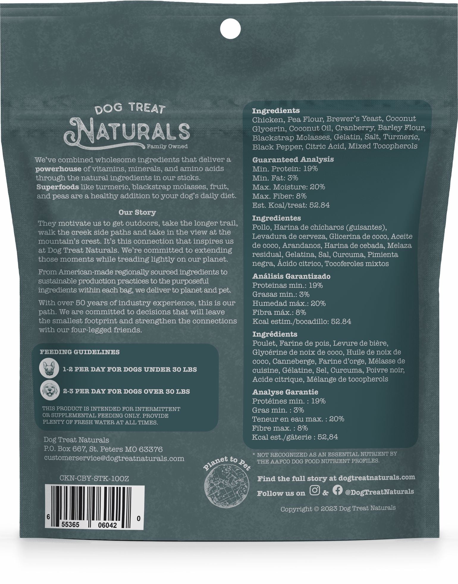 Dog Treat Naturals Superfood Sticks Duck and Apple with Turmeric Soft and Chewy Training Dog Treats - 10 Oz