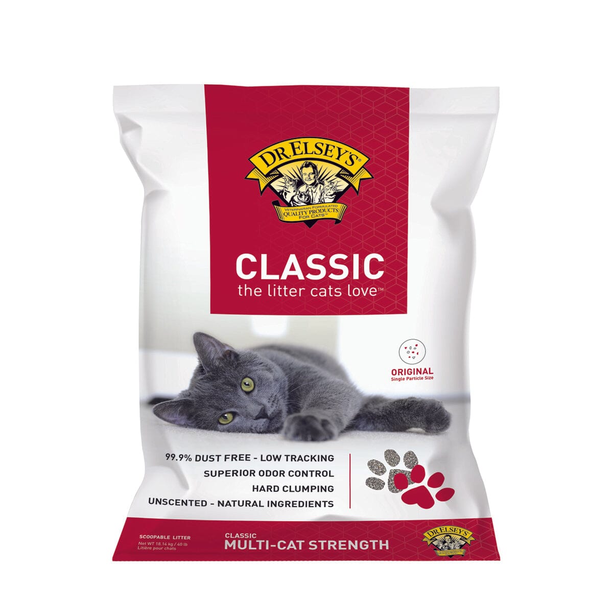 Dr. Elsey's Classic Unscented Multi-Cat Clumping Clay Cat Litter 40 Pounds