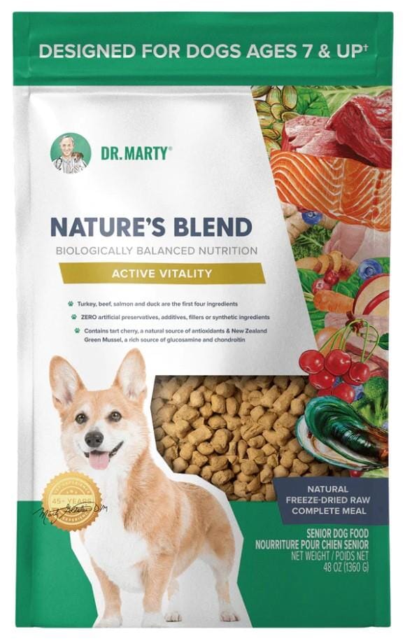 Dr. Marty Active Vitality Blend for Seniors Freeze-Dried Dog Food - 48 Oz  