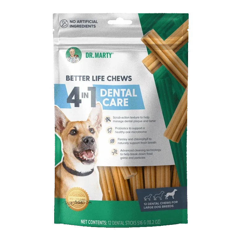 Dr. Marty Better Life 4-in-1 Dental Dog Chew Sticks