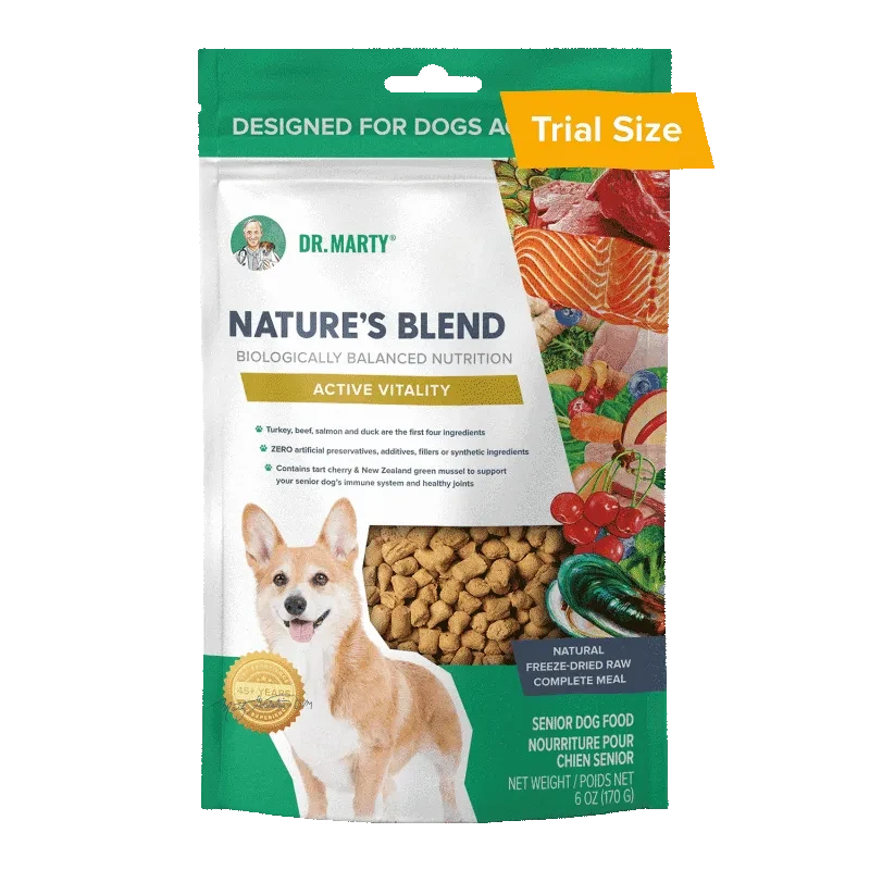 Dr. Marty Nature's Blend for Active Vitality Seniors Freeze Dried Raw Dog Food 6-oz
