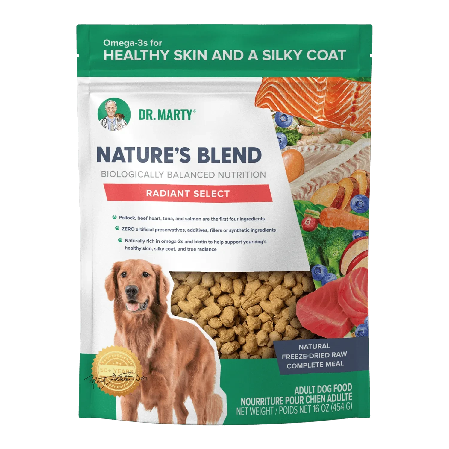 Dr. Marty Nature's Blend Radiant Select Premium Adult Freeze-Dried Raw Dog Food 16 Ounce