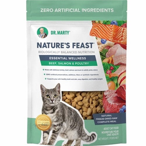 Dr. Marty Nature's Feast Essential Wellness Beef, Salmon and Poultry Freeze Dried Raw Cat Food