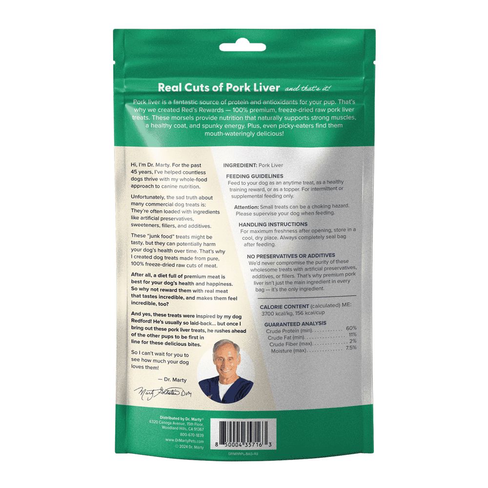 Dr. Marty Reds Rewards Pork Liver Dog Treat