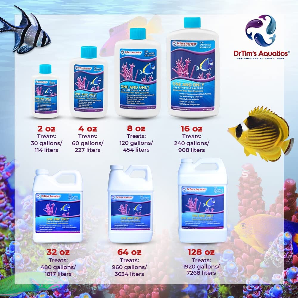 Dr Tim's Aquatics Ammonia Nitrite and Nitrate Re-Mover (30-50GAL) - 16 Oz  