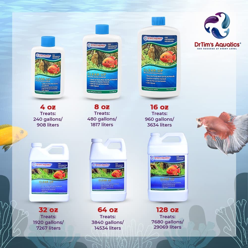 Dr Tim's Aquatics Clear Up Tropical Freshwater Water Clarity - 4 Oz (240GAL)  